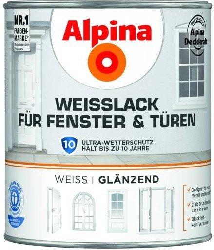 Alpina Farben Weißlack für Fenster und Türen 750 ml, glänzend