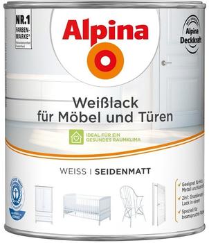 Alpina Farben Weißlack für Möbel und Türen 2 L, seidenmatt