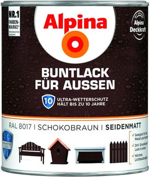 Alpina Buntlack für Außen schokobraun 750 ml, seidenmatt
