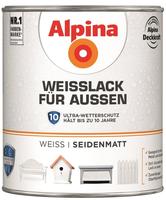 Weisslack F&uuml;r Au&szlig;en Seidenmatt 0,75 Ltr. - Alpina