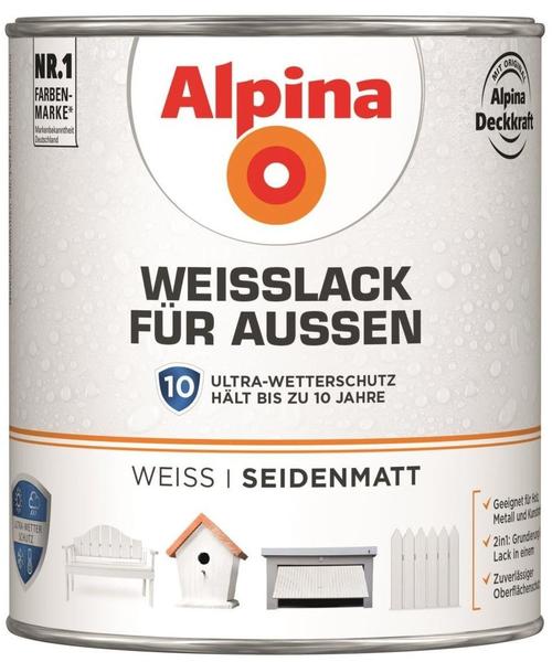 Alpina Farben Weisslack für Außen weiss 750 ml, seidenmatt