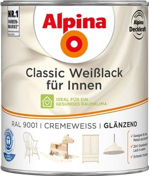 Alpina Farben Classic Weißlack für Innen cremeweiss 750 ml, glänzend