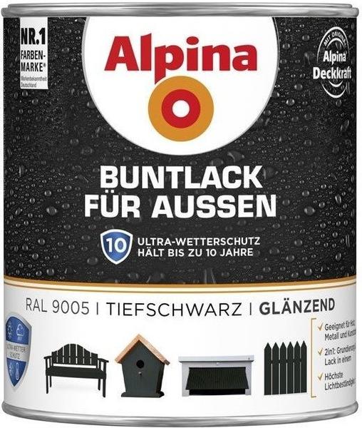 Alpina Buntlack für Außen tiefschwarz 750 ml, glänzend