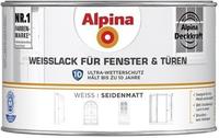 Wei&szlig;lack, F&uuml;r Fenster & T&uuml;ren, Seidenmatt, 300ml - Alpina