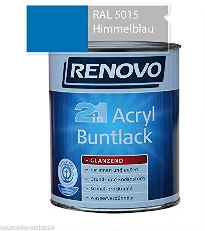 Renovo Acryl Buntlack Glanzlack 2 in 1 himmelblau 750 ml