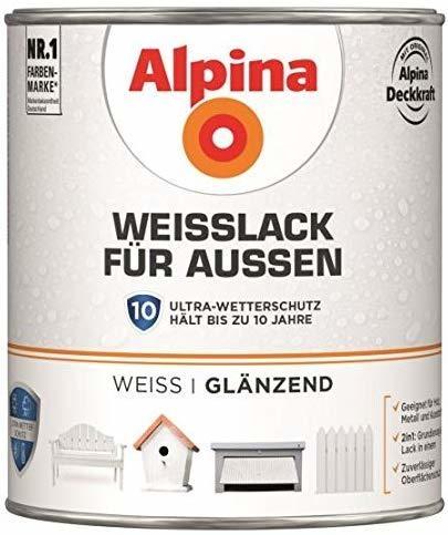 Alpina Farben Weißlack für Außen 750 ml glänzend