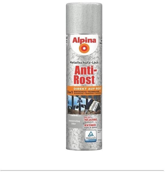 Alpina Farben Sprühmetallschutz-Lack Anti-Rost 400 ml Hammerschlag silber