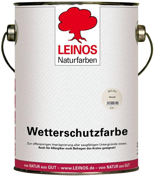 Leinos Wetterschutzfarbe 2,5 l Altweiß 850-204