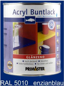 PRIMASTER Acryl Buntlack enzianblau glänzend 750 ml