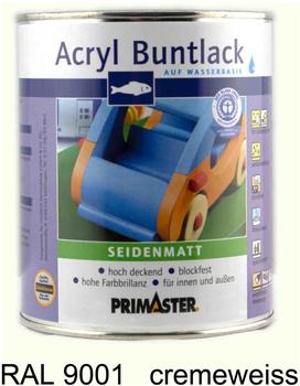 PRIMASTER Acryl Buntlack cremeweiss seidenmatt 750 ml