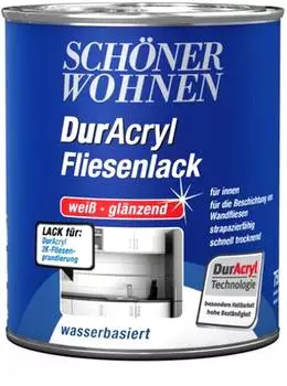 Schöner Wohnen DurAcryl Fliesenlack Weiß glänzend 750 ml