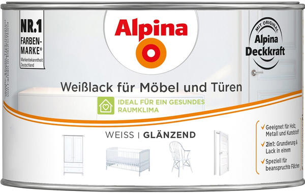 Alpina Farben Weißlack für Möbel & Türen glänzend 300 ml