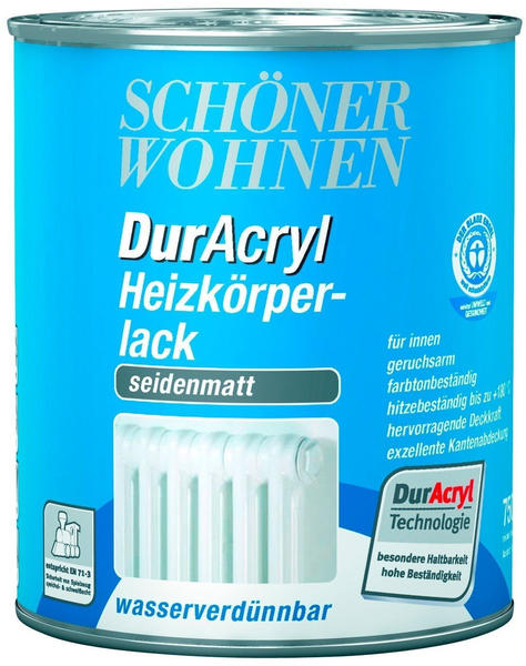 Schöner Wohnen DurAcryl Heizkörperlack seidenmatt weiß 2,5 l