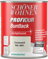 Profidur 750 ml Buntlack RAL 9001 Cremewei&szlig; Hochgl&auml;nzend Sch&ouml;ner Wohnen
