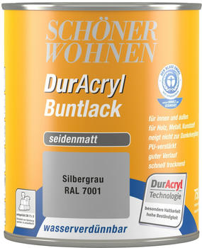 Schöner Wohnen DurAcryl Buntlack seidenmatt 750 ml Silbergrau