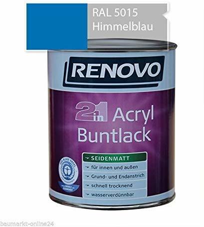 Renovo Acryl Buntlack Seidenmattlack 2 in 1 rapsgelb 375 ml