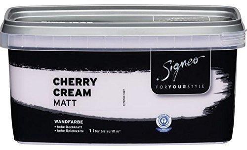 SIGNEO Bunte Wandfarbe 1 l matt Cherry Cream