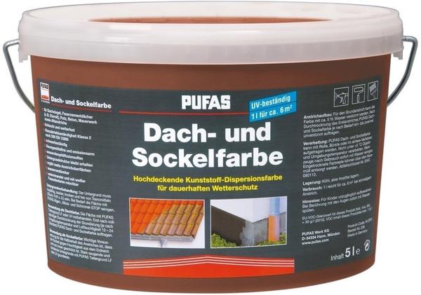 PUFAS Dach- und Sockelfarbe ziegelrot 917 5 Liter