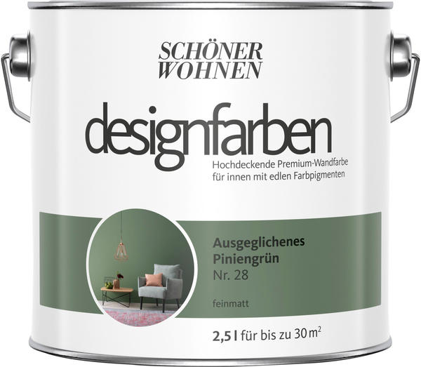 Schöner Wohnen Designfarben Ausgeglichenes Piniengrün feinmatt 2,5 l