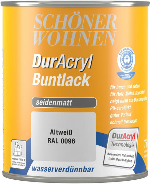 Schöner Wohnen DurAcryl Buntlack seidenmatt 750 ml Altweiss