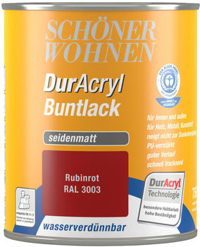 Sch&ouml;ner Wohnen DurAcryl Buntlack seidenmatt 750 ml Rubinrot