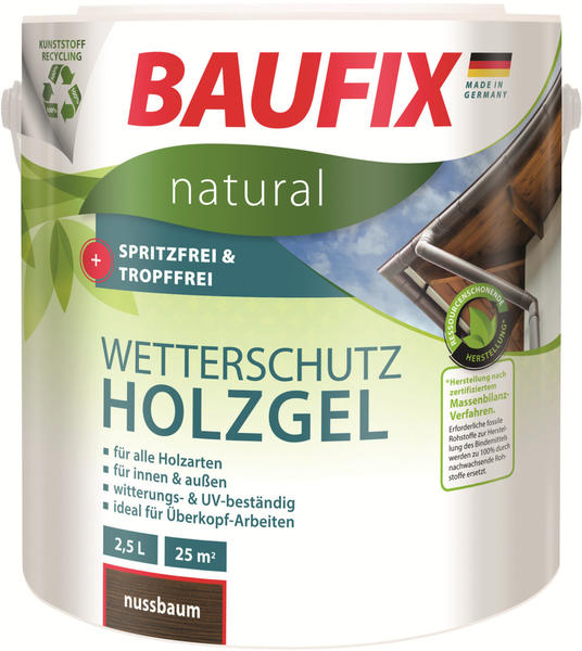 Baufix natural Wetterschutz-Holzgel 2,5 l nussbaum