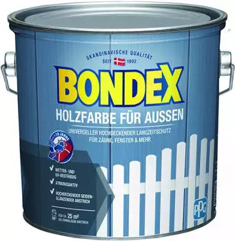 Bondex Holzfarbe f&uuml;r Aussen 2,5 l weiss