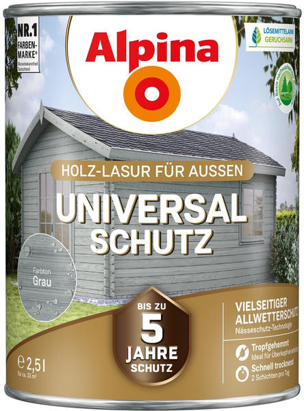 Alpina Farben Universal-Schutz seidenmatt 2,5 l Grau