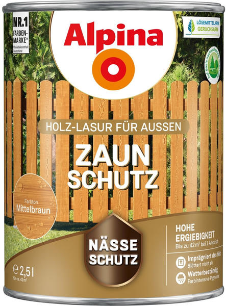 Alpina Farben Zaun-Schutz 2,5 l mittelbraun