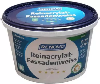 Renovo Reinacrylat Fassadenweiss Matt 10 l
