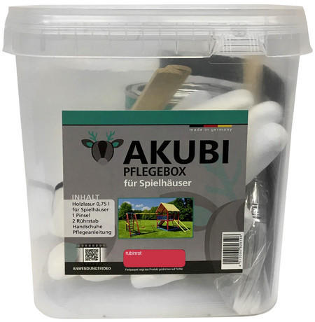 Akubi Pflegebox für Spielhäuser 750 ml Rubinrot