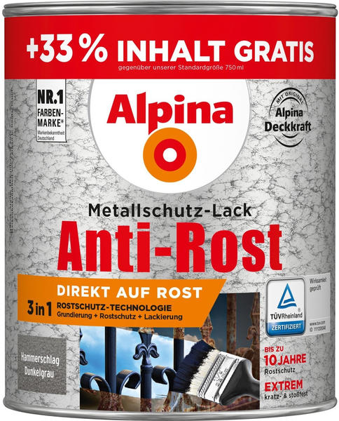 Alpina Anti-Rost 1 L Hammerschlag Dunkelgrau