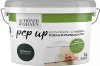 Pep up f&uuml;r M&ouml;bel T&uuml;ren und K&uuml;chenfronten Anthrazit seidenmatt 1 l