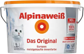 Alpina Farben Alpinaweiß Das Original mit Spritz-Schutz-Formel 4l