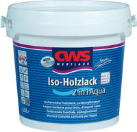 CWS WERTLACK Iso-Holzlack 2in1 Aqua 2,5 Liter wei&szlig; - Acryl Holzlack Seidenmatt f&uuml;r