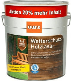 OBI Wetterschutz-Holzlasur 2in1 Teak 4,8 l