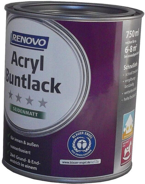 Renovo Acryl Buntlack Glanzlack 2 in 1 rapsgelb 125 ml