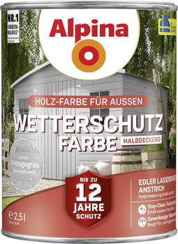 Alpina Farben Wetterschutzfarbe halbdeckend 2,5 l vintagegrau