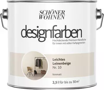 Schöner Wohnen Designfarbe 2,5 l Leichtes Leinenbeige feinmatt