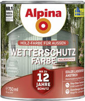 Alpina Wetterschutzfarbe Halbdeckend 0,75 L Steingartenblau Holzschutzfarbe