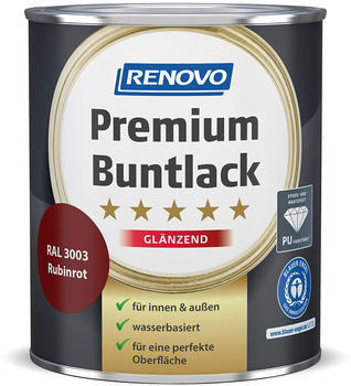 Renovo Premium Buntlack gl&auml;nzend 750ml rubinrot RAL 3003