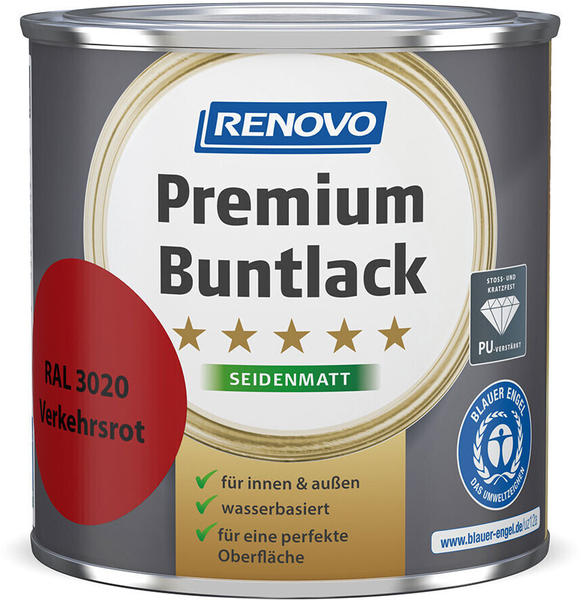 Renovo Premium Buntlack seidenmatt 375ml rubinrot RAL 3003