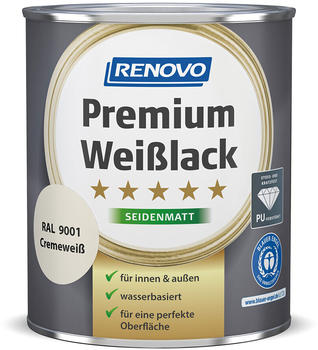 Renovo Premium Weisslack seidenmatt 750ml cremeweiss RAL 9001