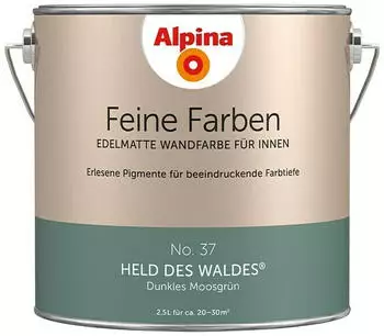 Alpina Farben Feine Farben edelmatte Wandfarbe für Innen No 37 Held des Waldes 2,5l
