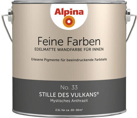 Alpina Farben Feine Farben edelmatte Wandfarbe für Innen No 33 Stille des Vulkans 2,5l