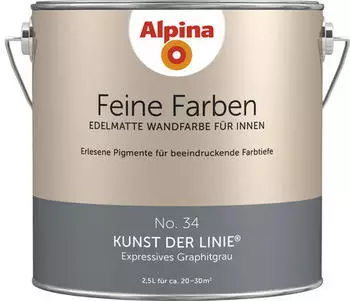 Alpina Farben Feine Farben edelmatte Wandfarbe f&uuml;r innen No 34 Kunst der Linie 2,5l