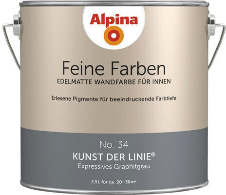 Alpina Farben Feine Farben edelmatte Wandfarbe für innen No 34 Kunst der Linie 2,5l