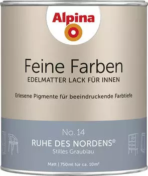 Alpina Farben Feine Farben edelmatter Lack f&uuml;r Innen No 14 Ruhe des Nordens 0,75l