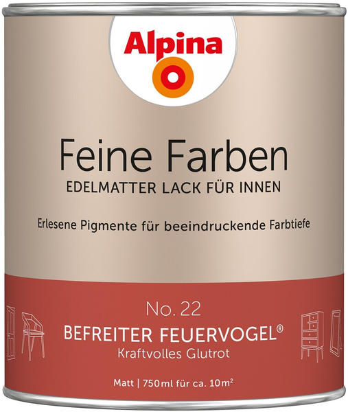 Alpina Farben Feine Farben edelmatter Lack für Innen No 22 Befreiter Feuervogel 0,75l