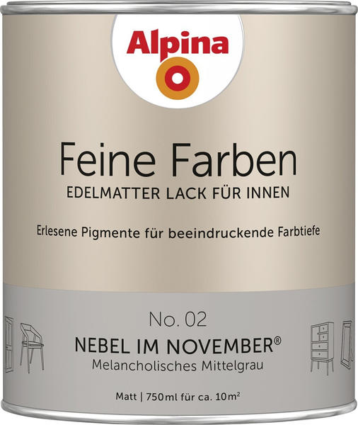 Alpina Farben Alpina Feine Farben edelmatter Lack für Innen No 02 Nebel im November 0,75l